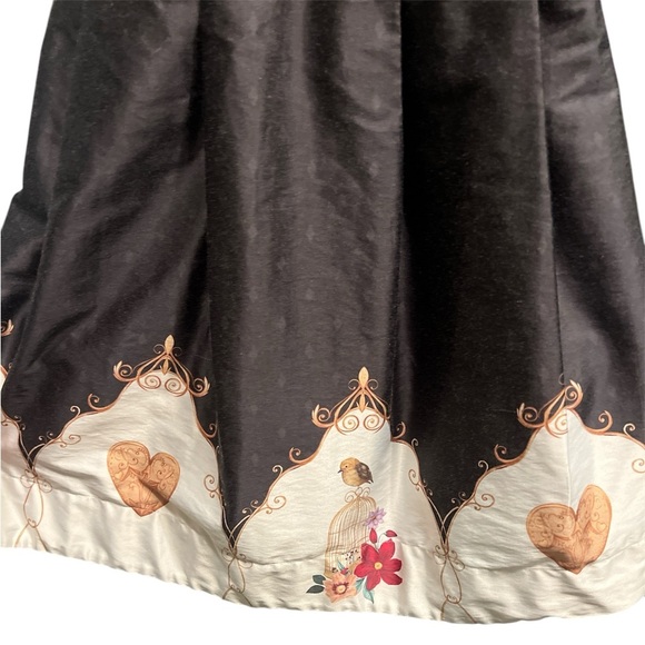 Vintage-Inspired 1950s Party Dress - Black & Gray Polka Dot , size small - Picture 5 of 7